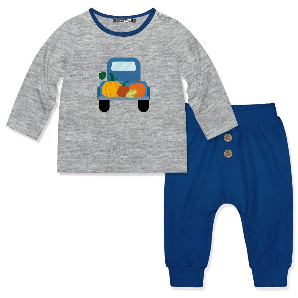 Gray Heather Harvest Truck Top and Joggers