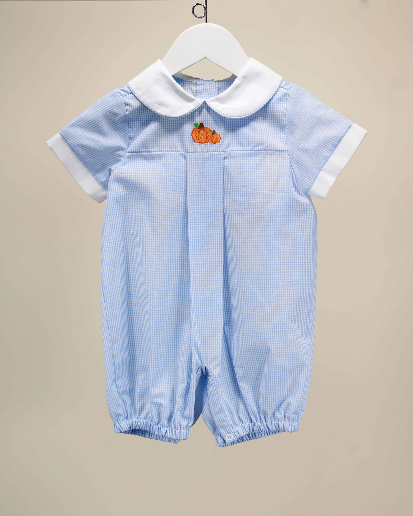 Pumpkins On Blue James Romper: 9M