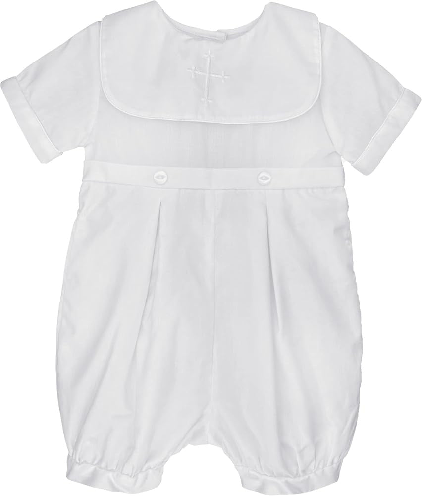 Embroidered Cross Christening Romper