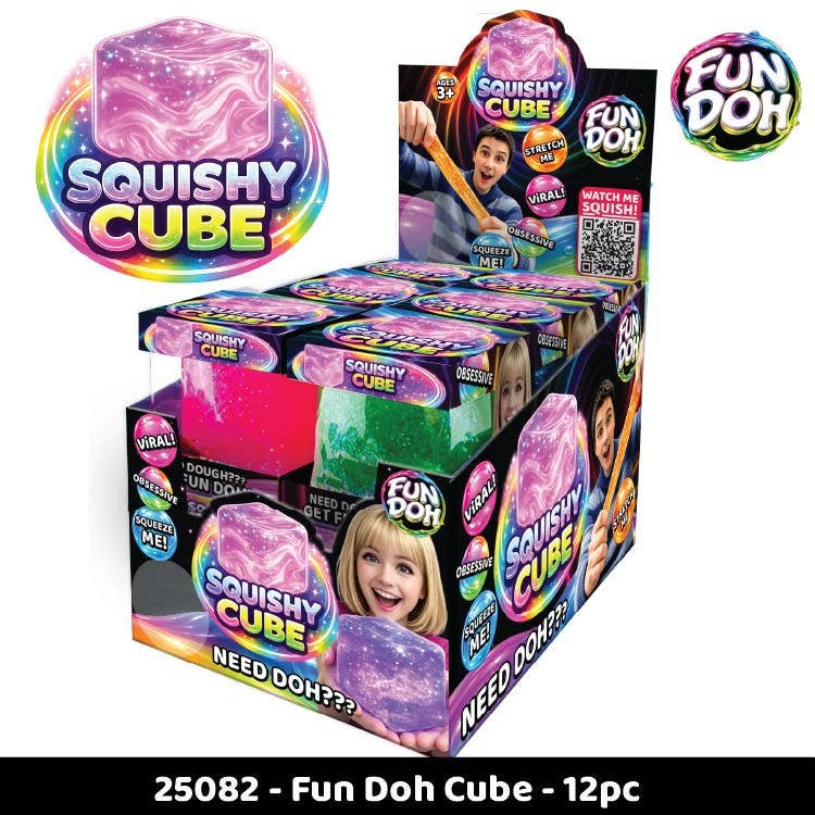 Fun Doh Squish & Squeeze Sparkle Cube