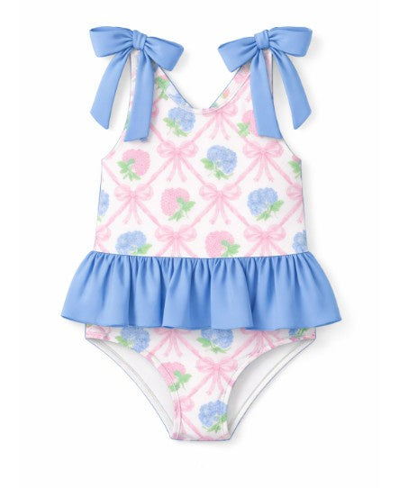 Hydrangeas & Bows One Piece Swim