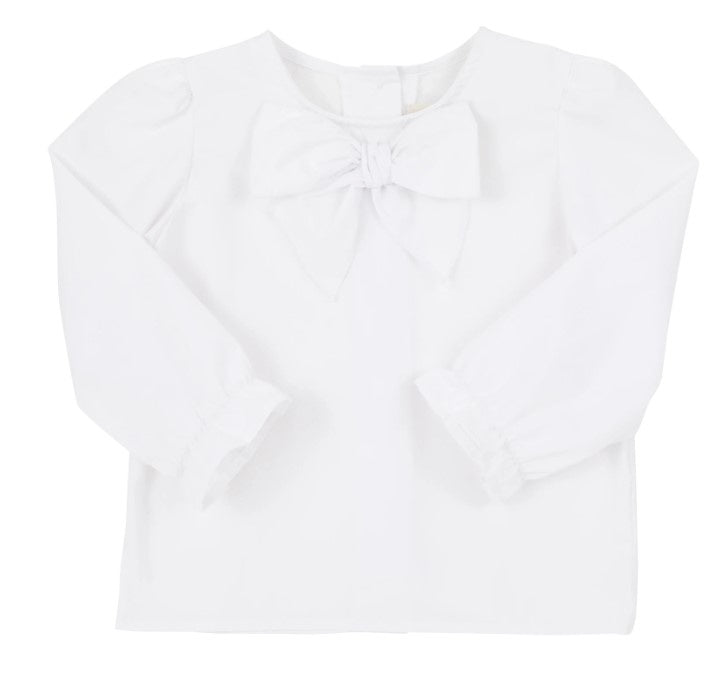 Beatrice Bow Blouse- Worth Ave White