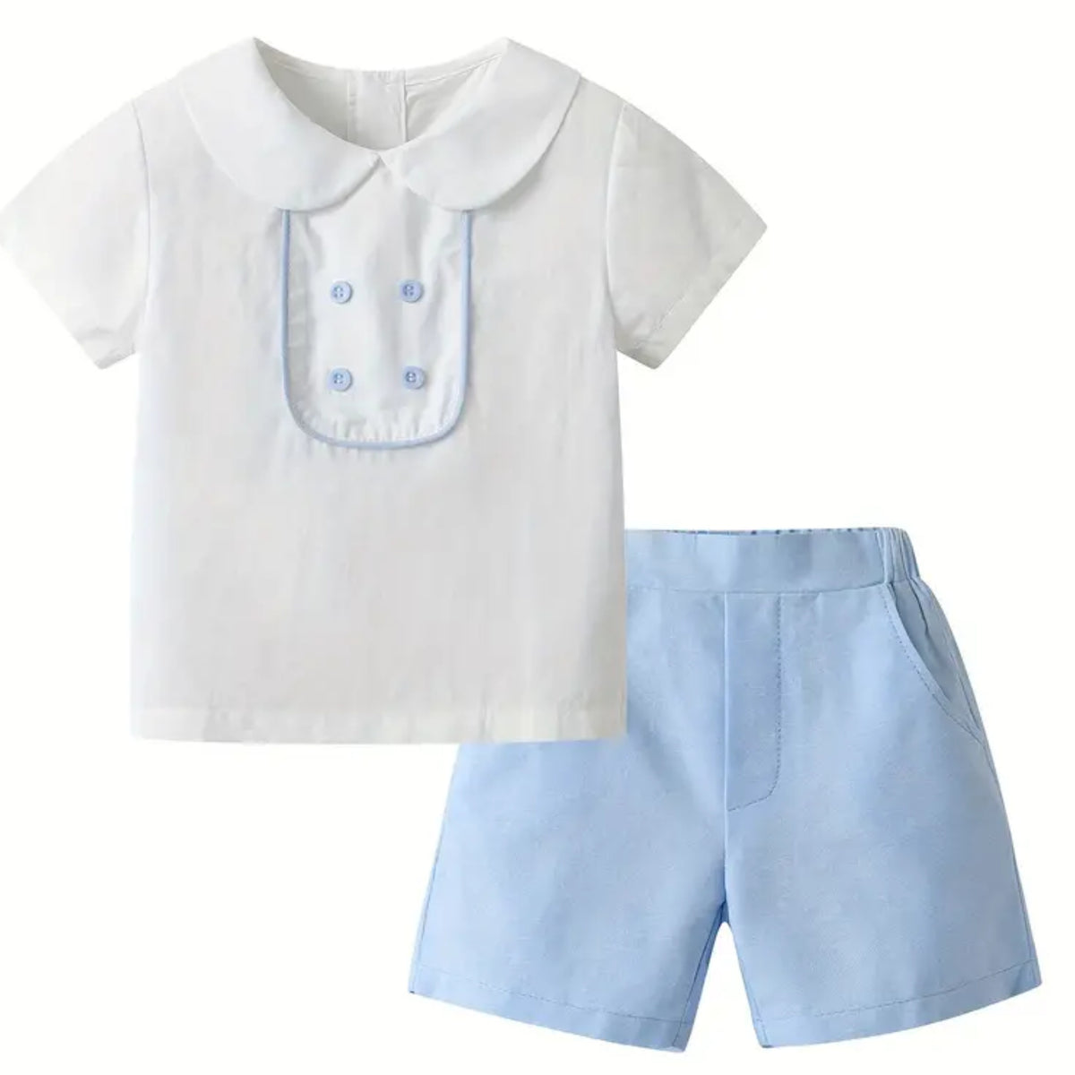 Chambray Peter Pan Collar Set