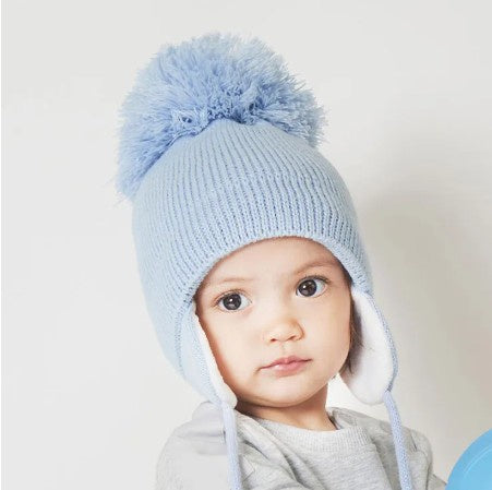 Fleece Lined Pom Pom Beanie