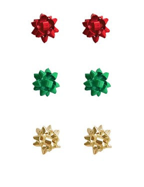 Christmas Bow Trio Earring Set