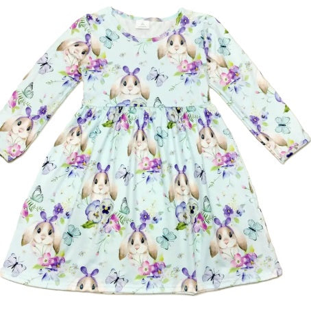 Mint Easter Bunny Twirl Dress