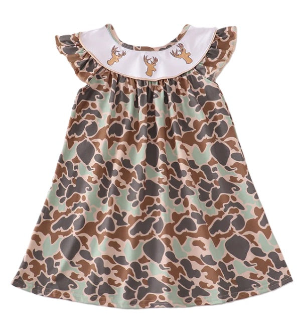 Embroidered Camo Antler Dress