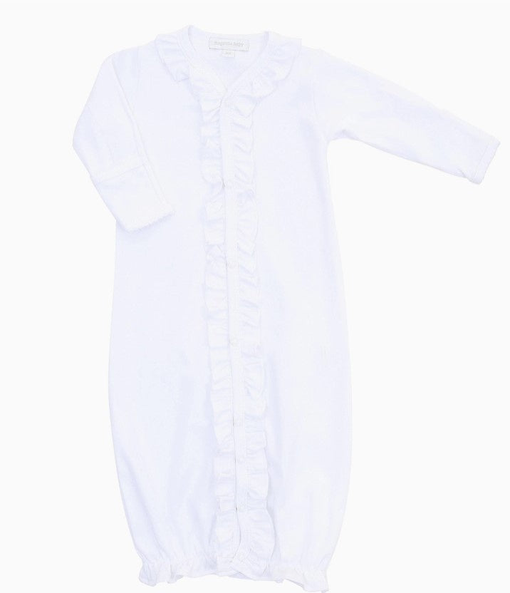 White Essentials Ruffle Converter Gown
