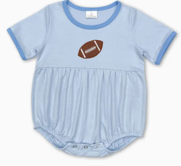 Blue Football Applique Romper