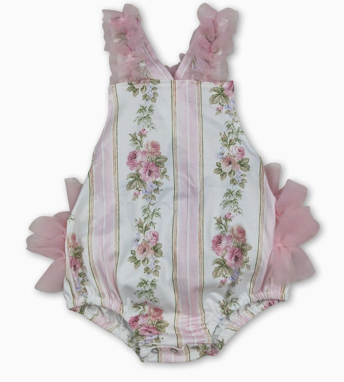Floral Tulle Ruffle Butt Romper