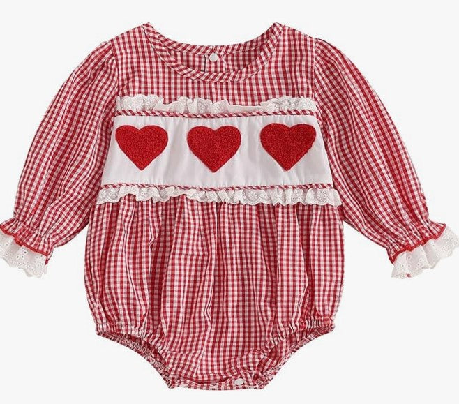 French Knot LS Valentines Romper
