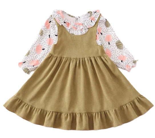 Green Corduroy Pumpkin Dress