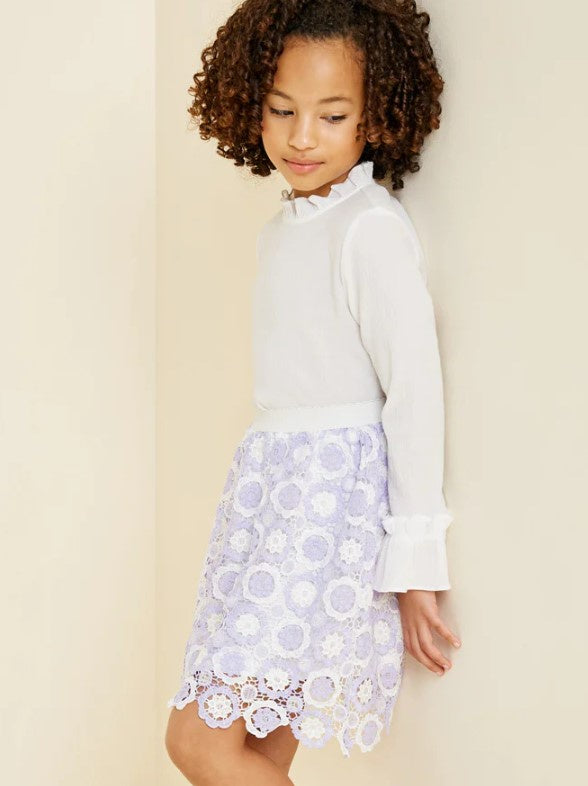 Purple and White Lace Skirt