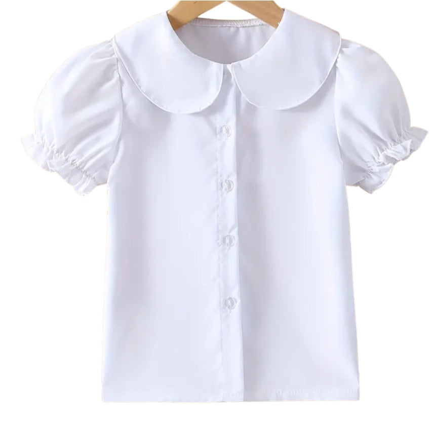 White Puff Short Sleeve Blouse