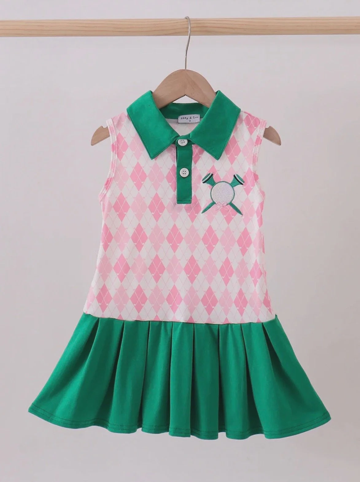 Girls Argyle Embd Golf Dress