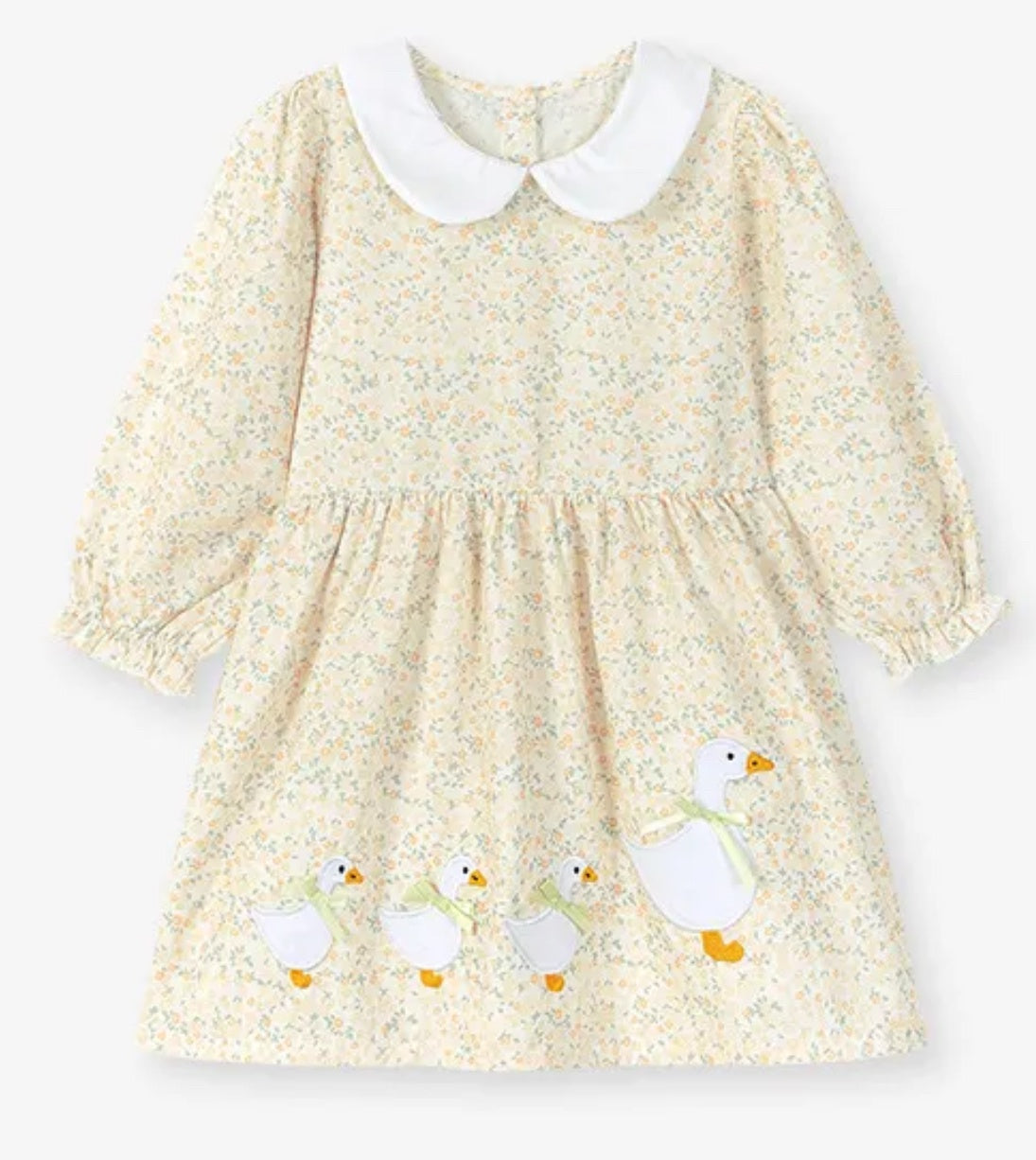 LS Yellow Gingham Goose Dress