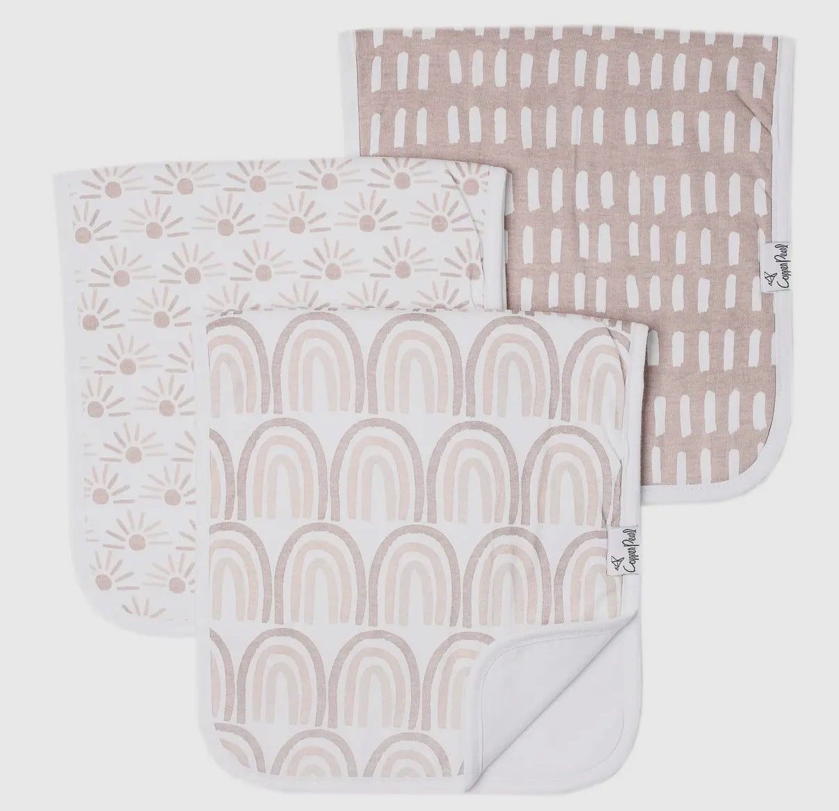 Copper Pearl Burp Cloths- Bliss