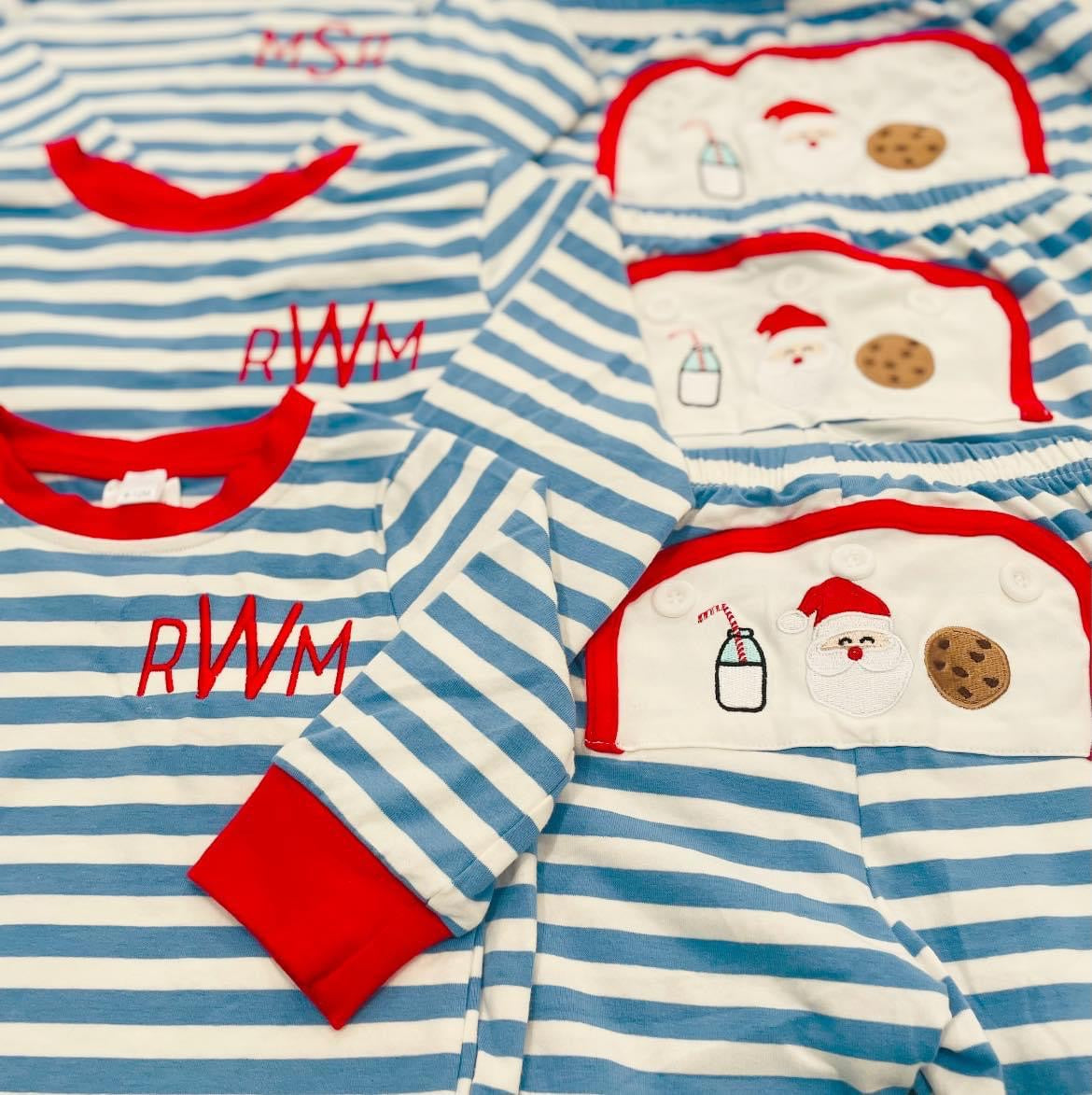 Blue Striped Christmas PJ