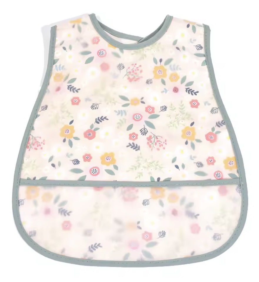 Sage Flower Wipeable Bib