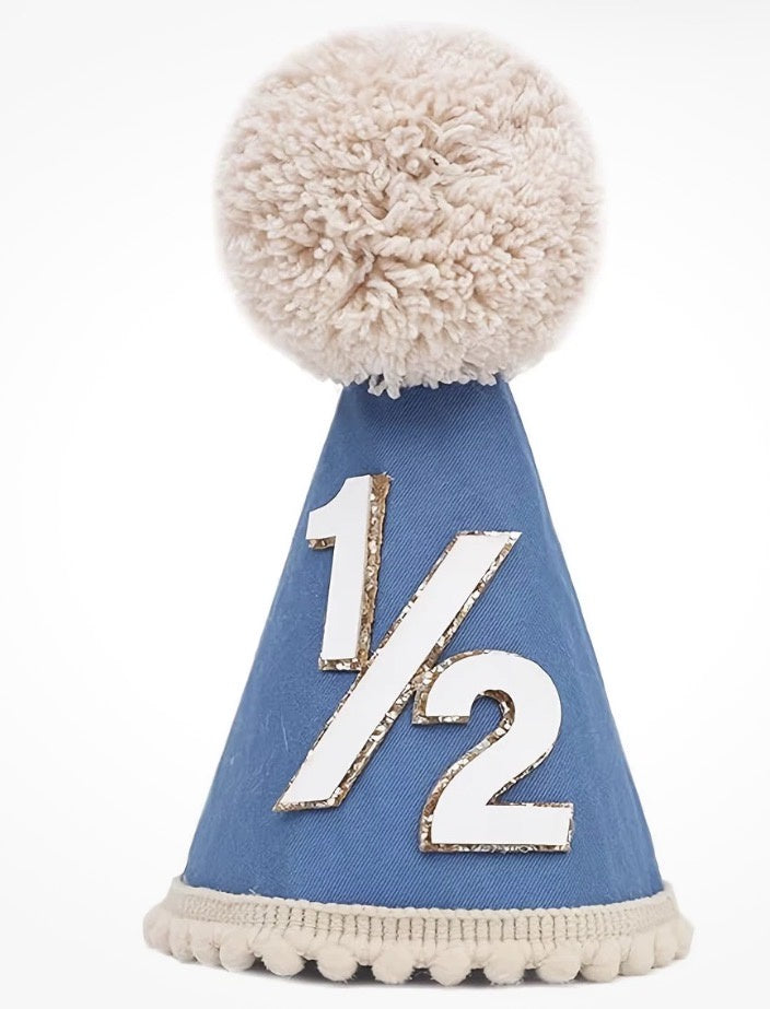 Blue & Tan Half Birthday Hat