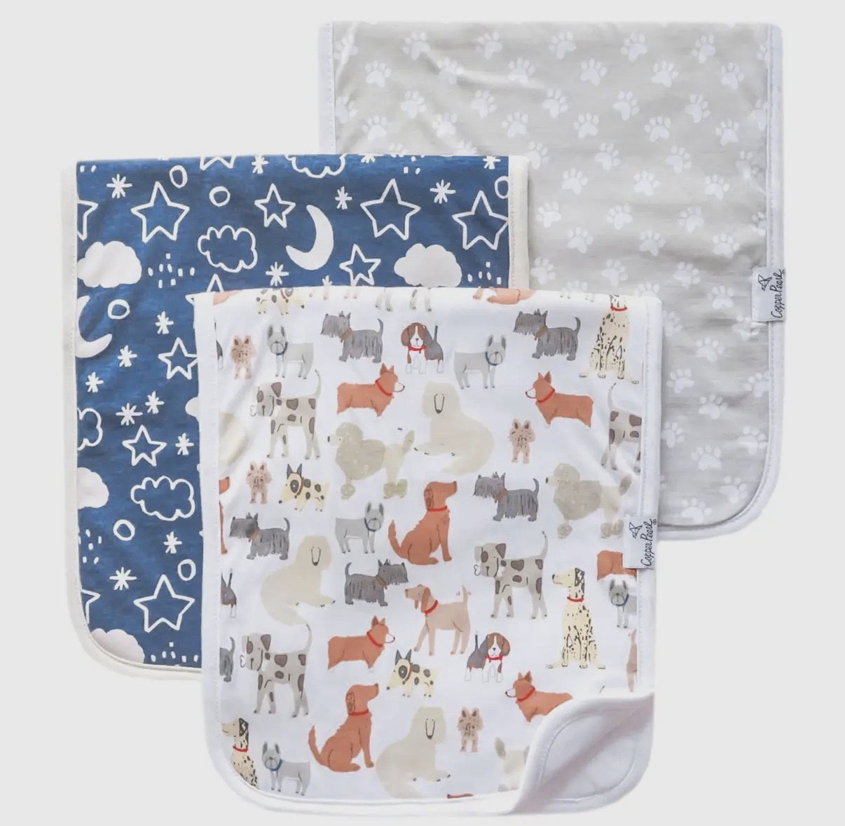Copper Pearl Burp Cloths- Rufus