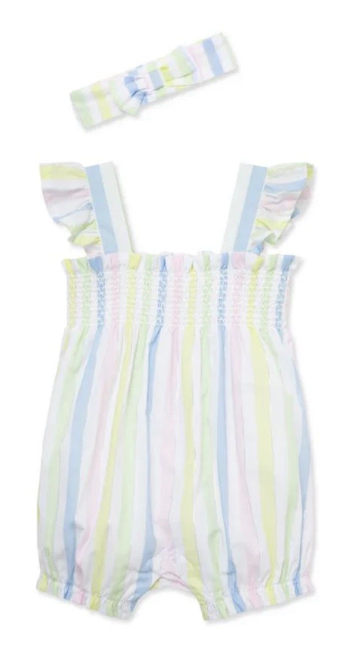 Little Me- Multi Stripe Knit Romper