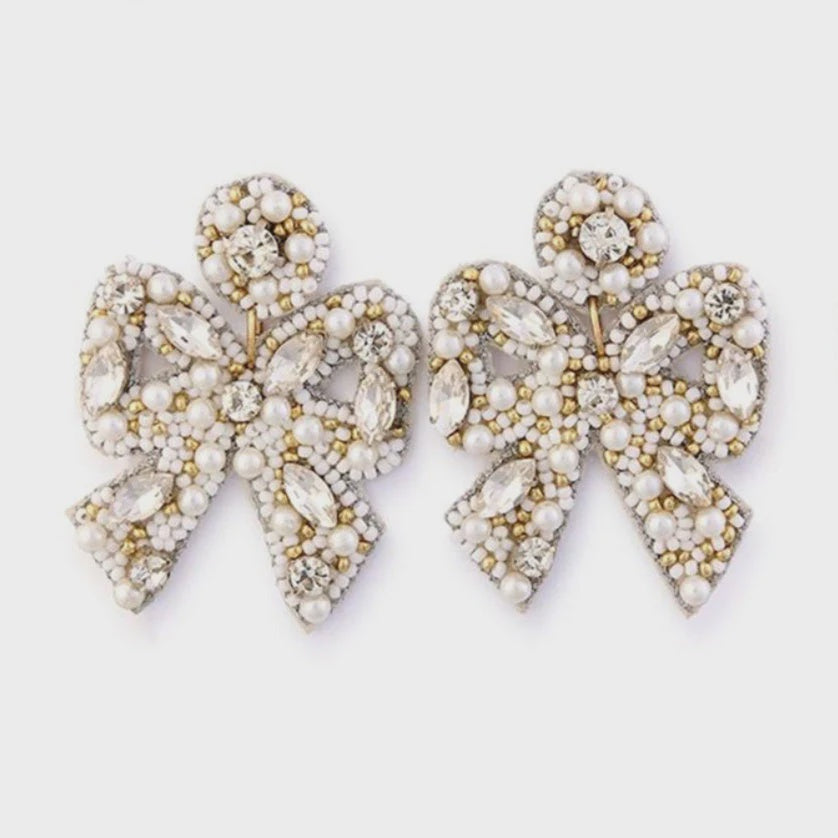 Bejeweled Bow Earrings