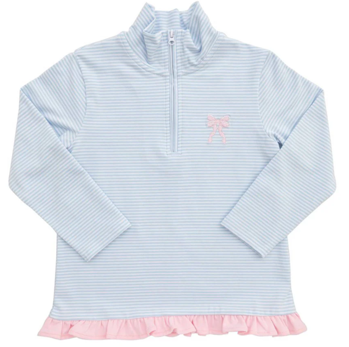 Itsy Bitsy Bow Ruffle 1/4 Zip Pullover