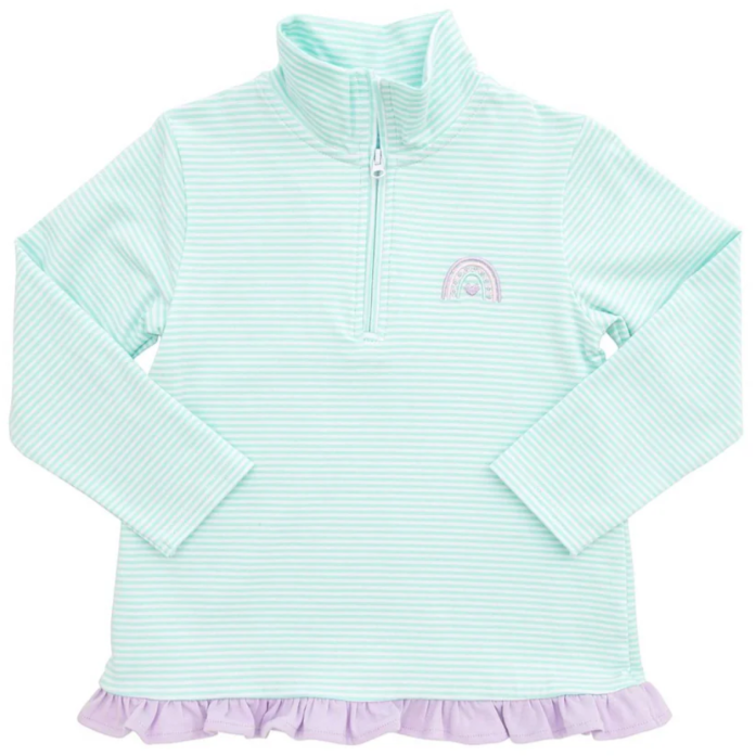 Itsy Bitsy Rainbow Ruffle 1/4 Zip Pullover