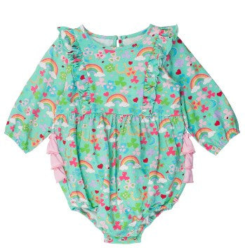 Lucky Day Long Sleeve Rufflebutt Romper