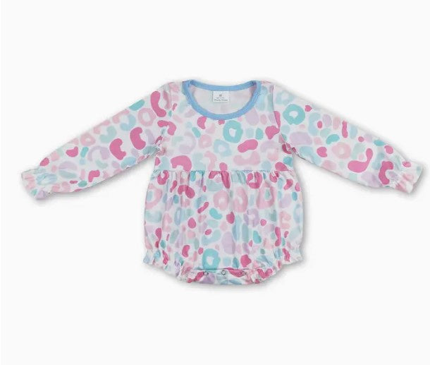 Pastel Leopard LS Romper