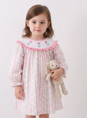 Smocked Mommy & Me Tulip Dress- Girls