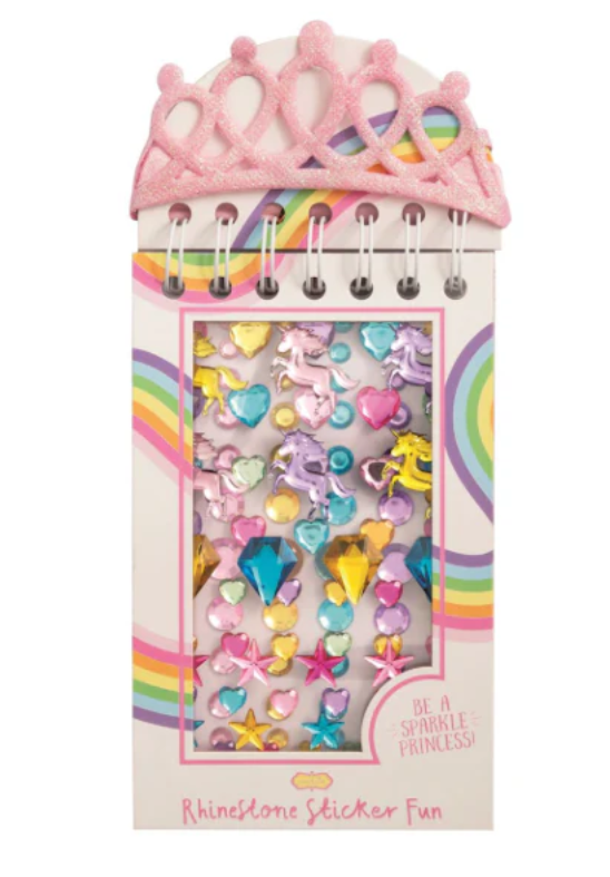 Pink Rhinestone Sticker Book & Crown Set
