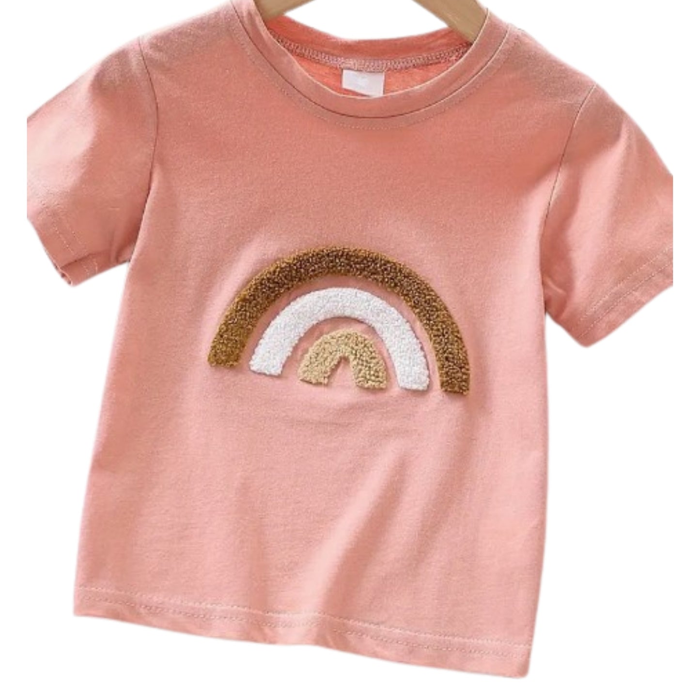 Pink French Knot Rainbow T Shirt