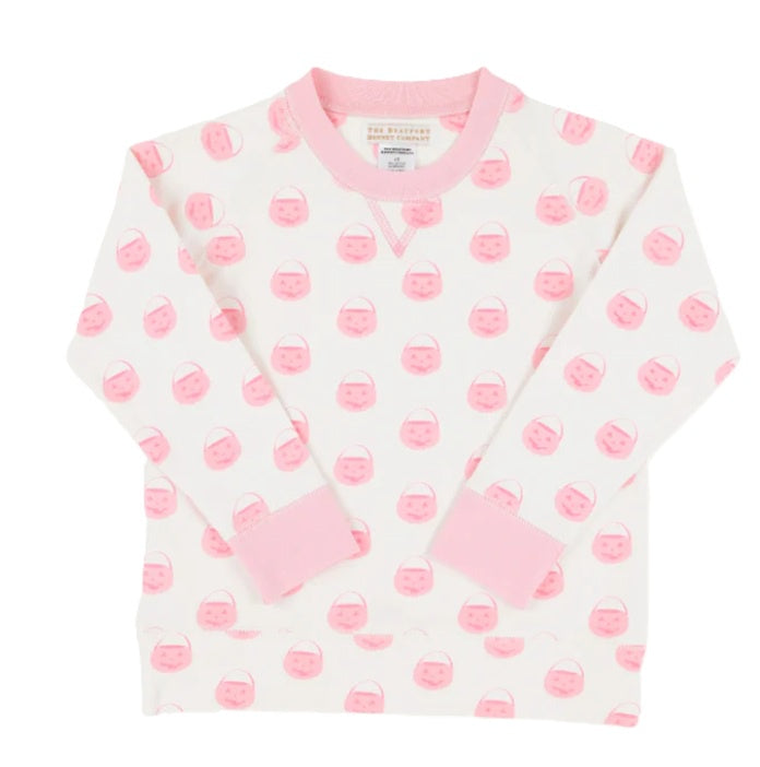 Cassidy Comfy Crewneck-Vintage Prep Pumpkin Pails Pink