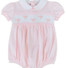 Pink Smocked Pima Cotton Romper