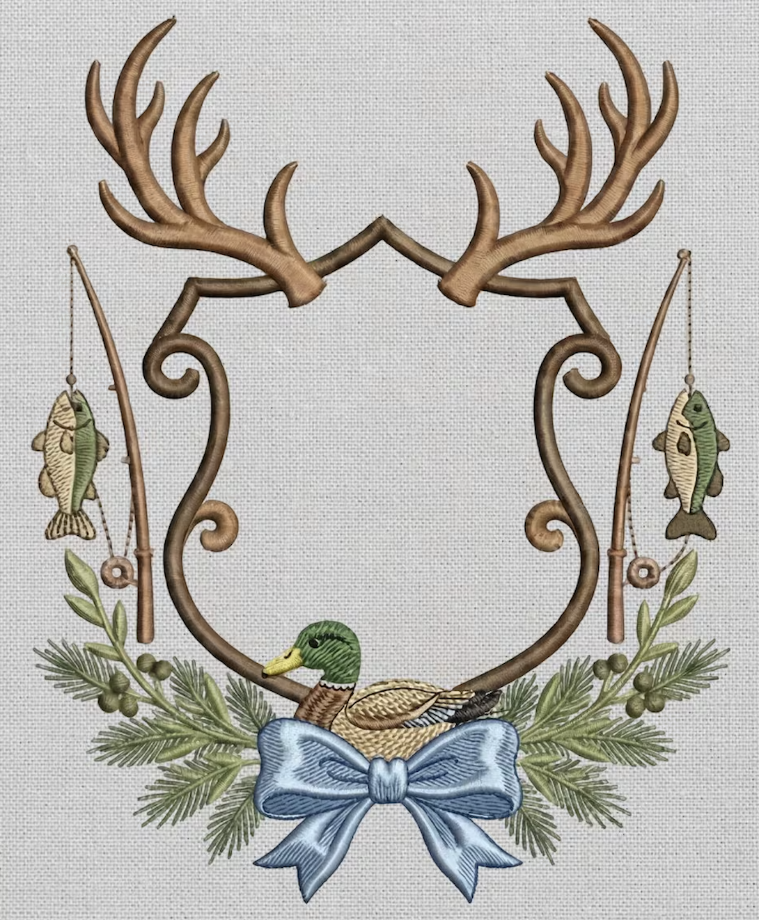 Mallard Duck Embroidery, Hunting Fishing Crest