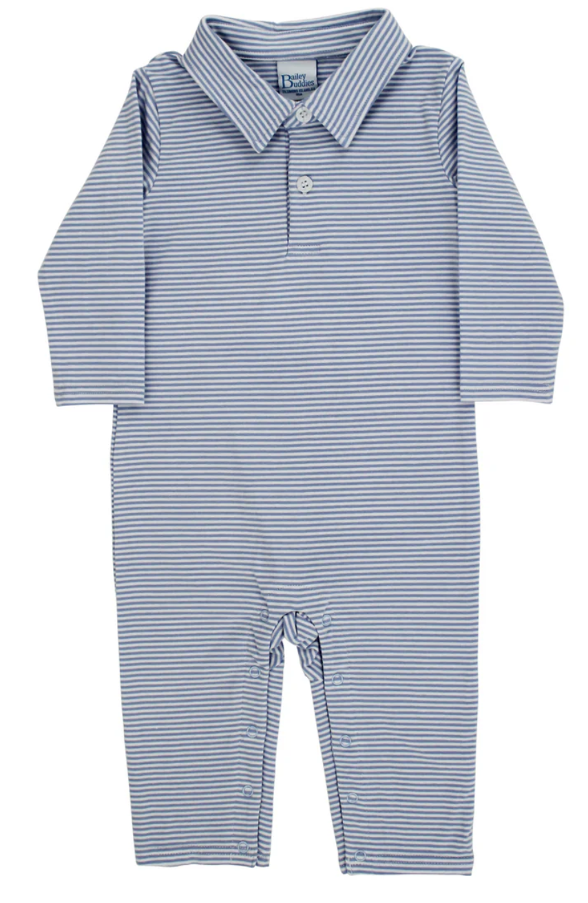 Blue Stripe Polo Playsuit