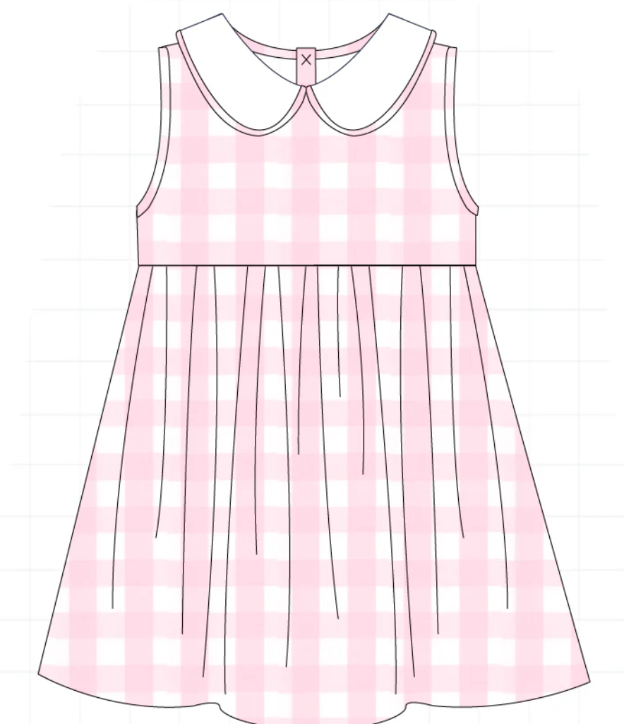 Pink Plaid Peter Pan Collar Dress