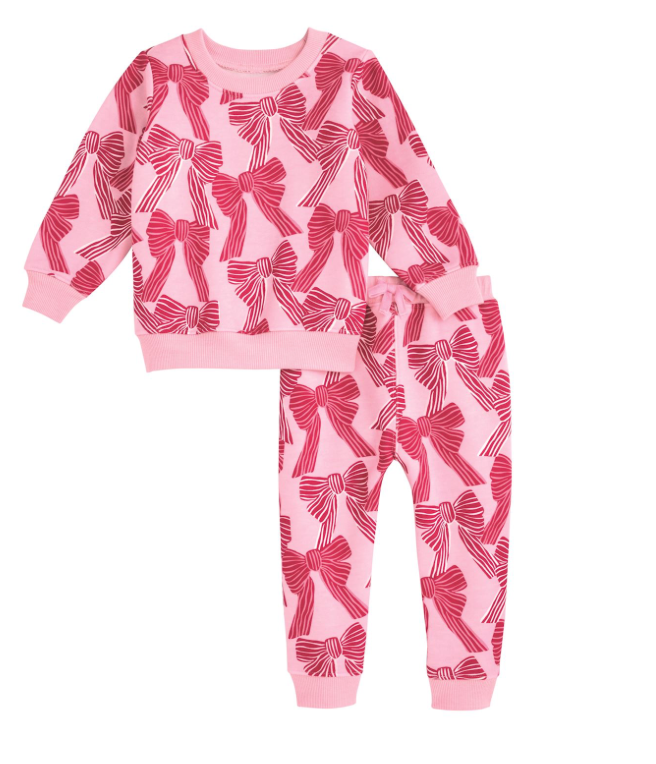 Bow Print Sweatsuit Set