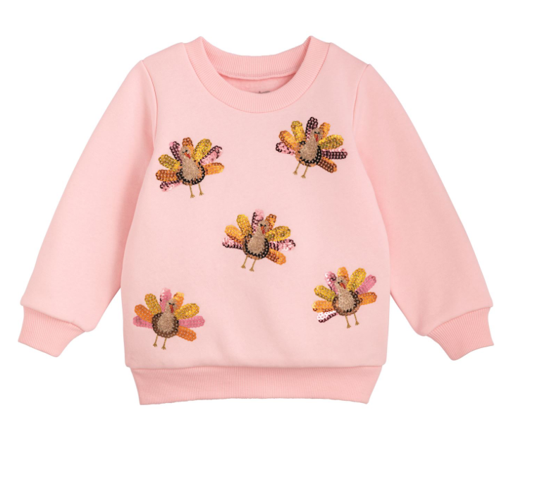 Pink Turkey Sequin Sweatshirt