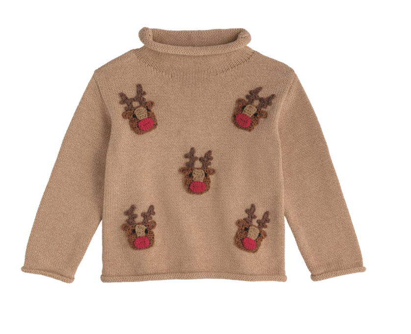 Scattered Reindeer Rollneck Sweater