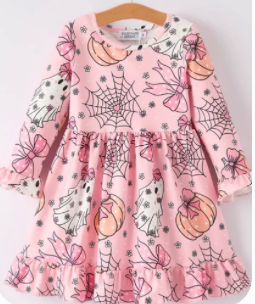 Pink Girlie Ghost Pumpkin Dress