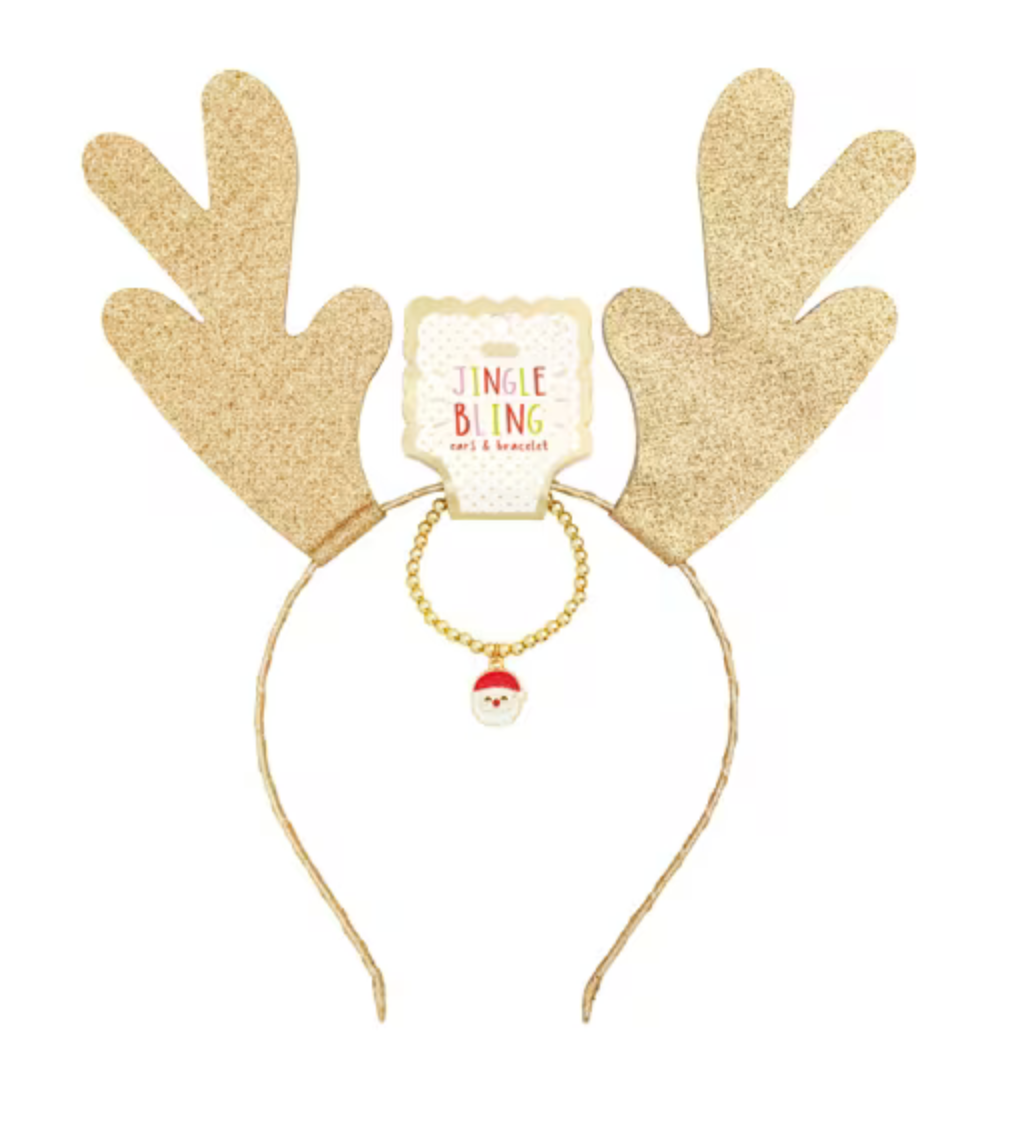 Gold Glitter Antler Headband