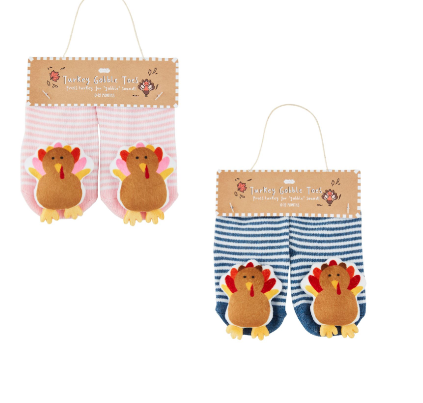 Cotton Gobbling Turkey Socks