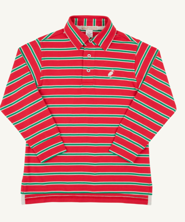 Prim and Proper LS Red Kiawah Kelly Green
