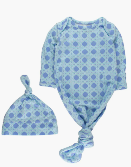 Coastal Cane Newborn Robe and Hat