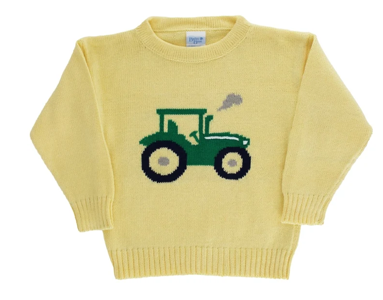 Crew Neck Yellow Tractor Sweater