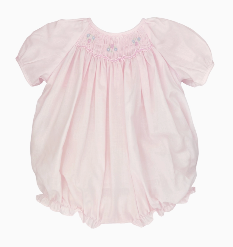 Pink Smocked Baby Bubble