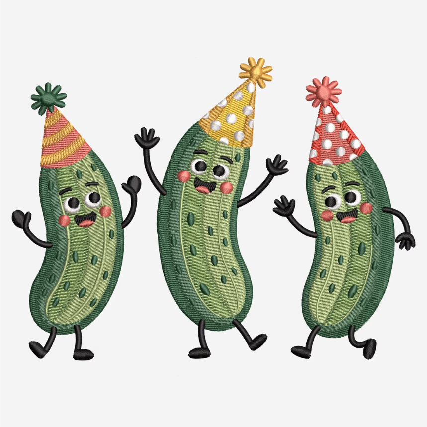 Party Pickles Embroidery Design